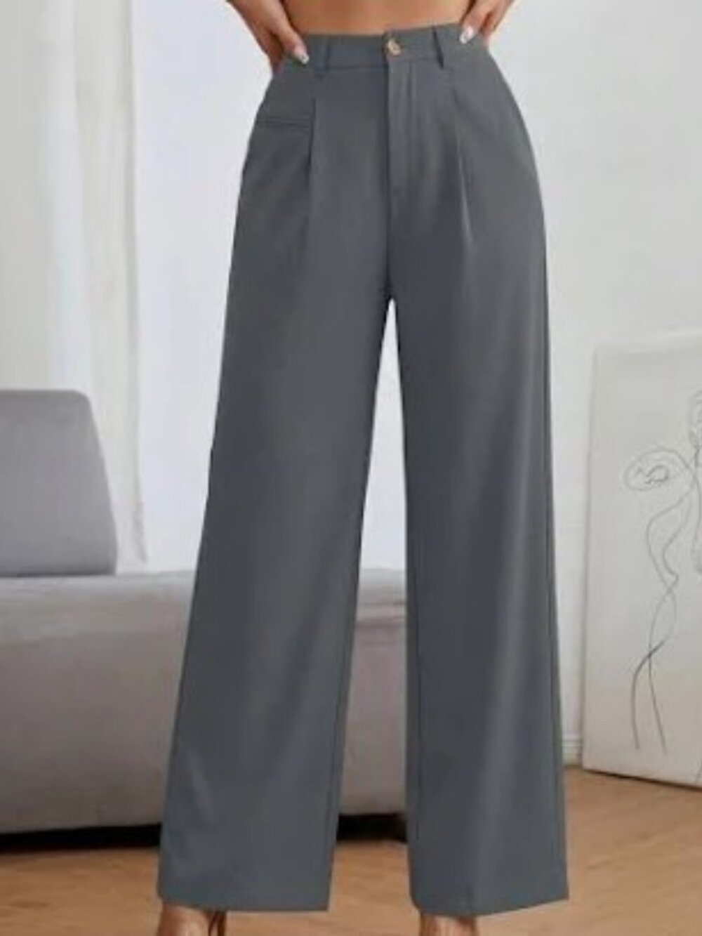 (NWT) PRETTYGARDEN Women Work Pants High Waisted Gray Size Small